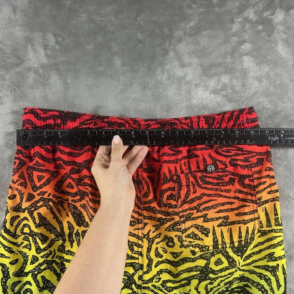 Maui And Sons Swim Shorts Mens Medium Rasta Ombre Surf Print Trunks Lined